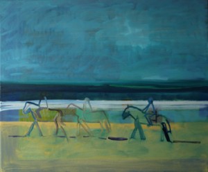 Islay Family Outing, 2010 By Lesley Burr Oil 50x60cms