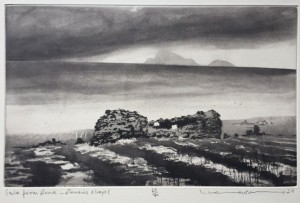 Sula from Rona - Ronan's Chapel By Norman Ackroyd Eching 2011