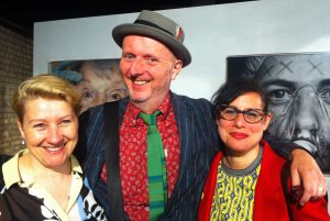 Bob and Roberta Smith with, on the right, his wife Jessica Voorsanger (Artist and Academic) and Alison Harper (Artist and Co- Founder of The ESOP)