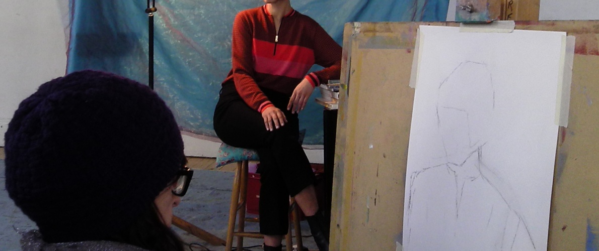 Portraiture - Working with the model at the Essential School of Painting (2) ©Alison Harper