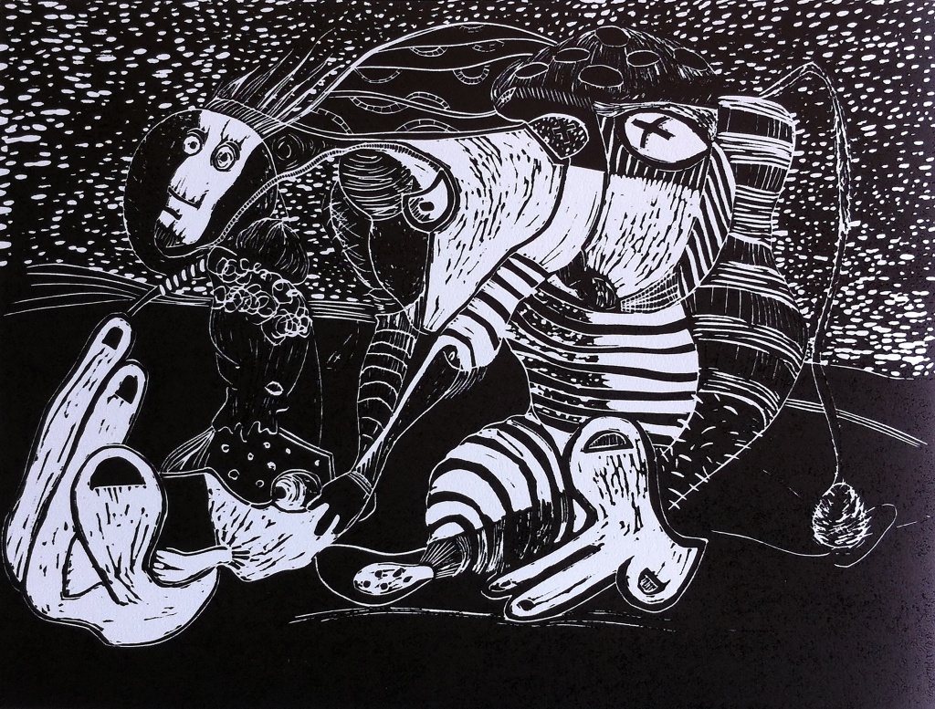 My Animal Spirit by Dannielle Hodson Lino Print 35x45cms