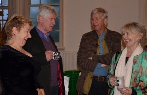 L/R Alison Harper, Sandy Moffat OBE RSA, Tim Hyman RA and Helen Bellany during the book launch of Tim Hyman's book 'The World New Made' at The ESOP