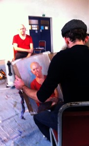 Tutor David Caldwell-demos painting portraits